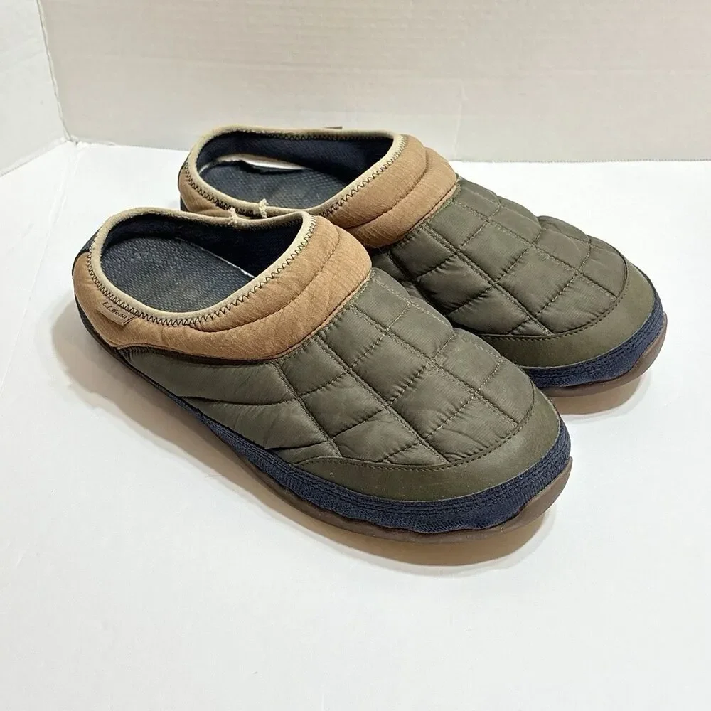 L.L. Bean Mountain Classic Quilted Insulated Slides Slippers Cabin Shoe Mens 11